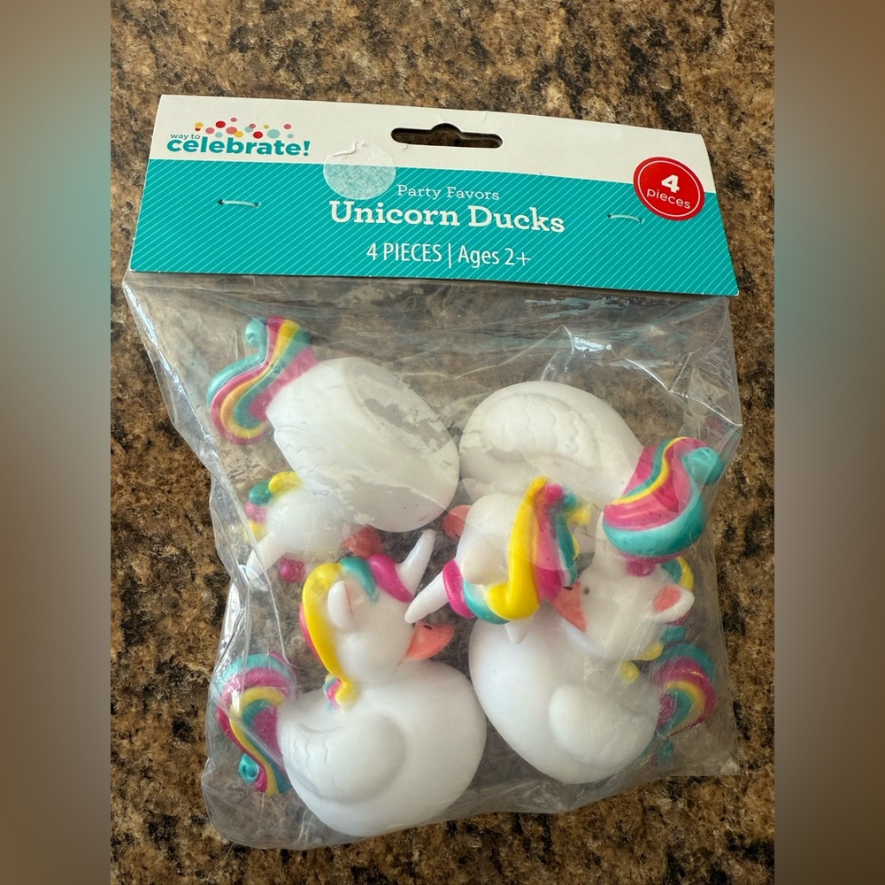 Rubber Duck Unicorns 4 Pack Jeep Ducking Rainbow 2.5" Bath Toy Ducked Fantasy